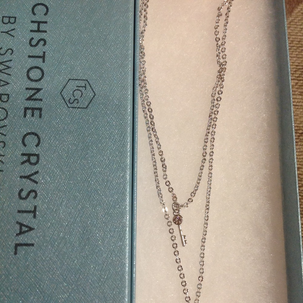 Touchstone crystal Swarovski Key n lock  Necklace